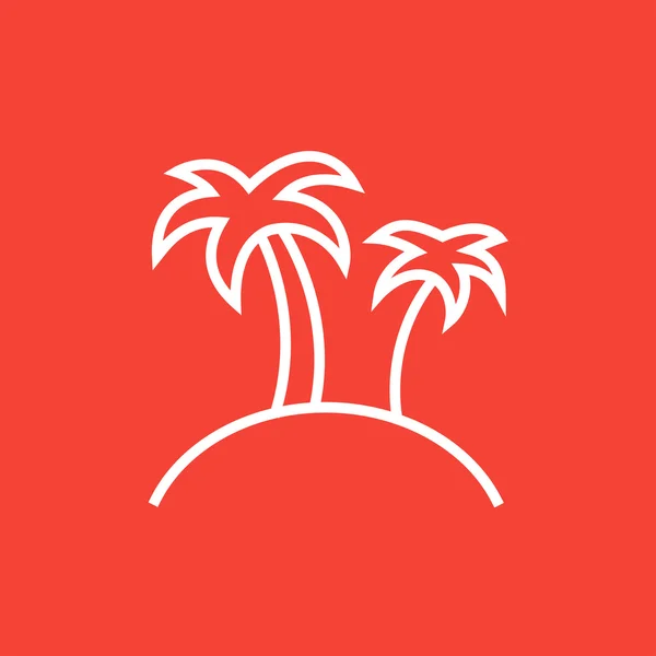 İki ada çizgi simgesine palmiyeler. — Stok Vektör