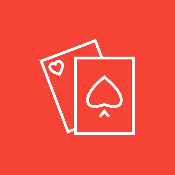 Jogando cartas ícone de linha. —  Vetores de Stock