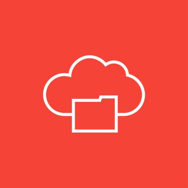 Bulut hesaplama çizgisi simgesi.