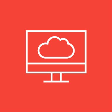 Bulut hesaplama çizgisi simgesi.