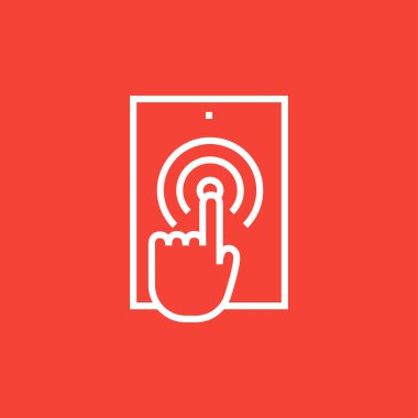 Dijital tablet satırı simgesi dokunmadan parmak.