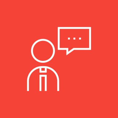 Adam ile konuşma kare satırı simgesi.