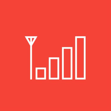 Cep telefonu sinyal işareti satırı simgesi.