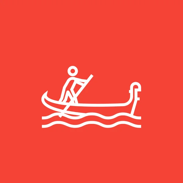 Ναύτης εικονίδιο γραμμής βάρκα με κουπιά. — Διανυσματικό Αρχείο