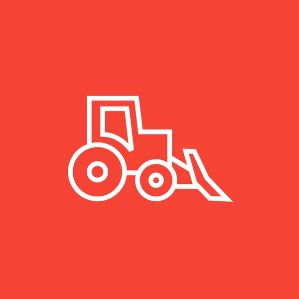 Icône de ligne bulldozer . — Image vectorielle