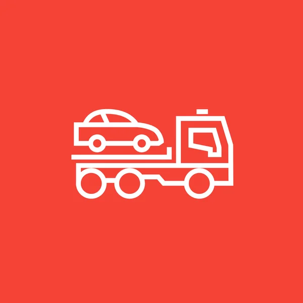 Car towing truck line icon. — Stock Vector