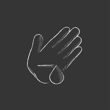 Yaralı palm. Tebeşir simgesinde çizilmiş.