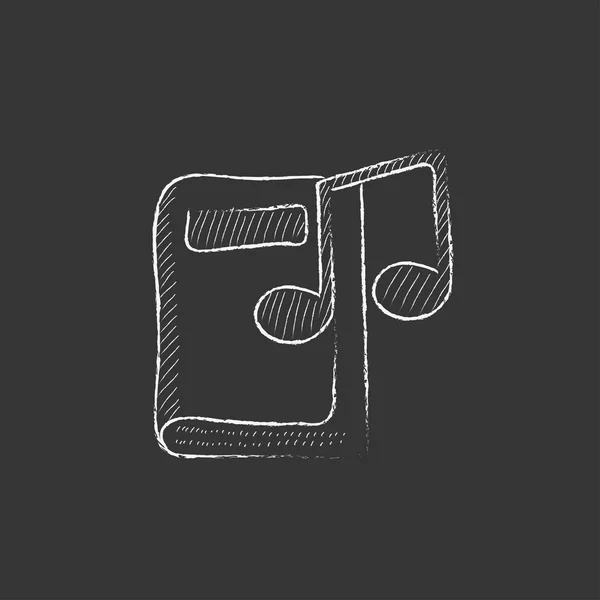 Livro áudio. Desenhado no ícone de giz . — Vetor de Stock