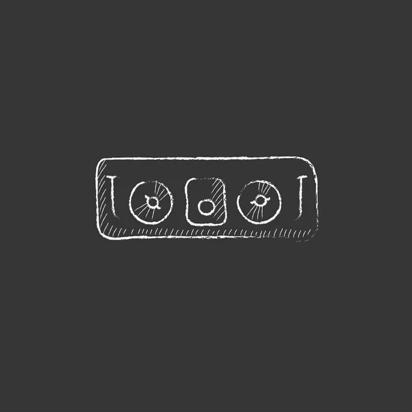 Consola DJ. Dibujado en icono de tiza . — Archivo Imágenes Vectoriales