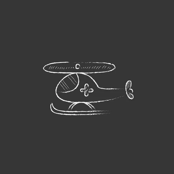 Uma ambulância aérea. Desenhado no ícone de giz . — Vetor de Stock