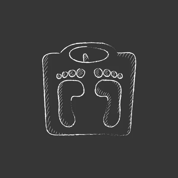 Balança de pesagem. Desenhado no ícone de giz . —  Vetores de Stock