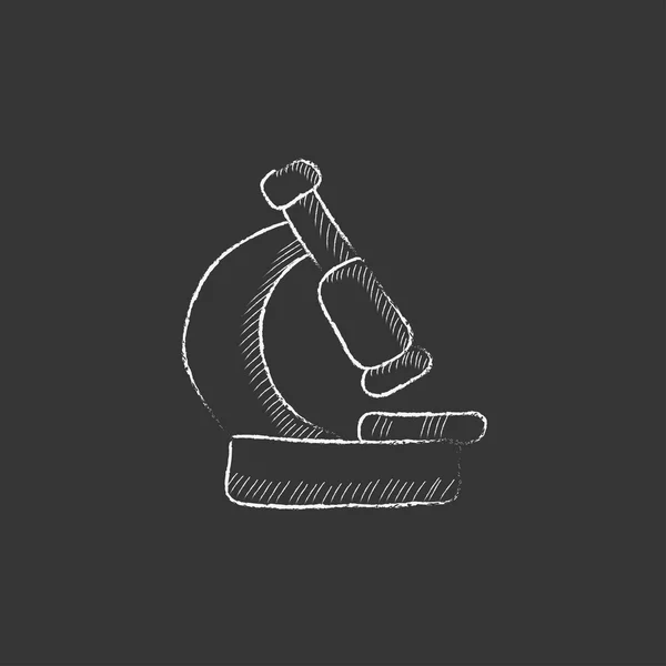 Microscópio. Desenhado no ícone de giz . — Vetor de Stock