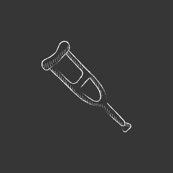 松葉杖。チョークのアイコンの描画. — ストックベクタ