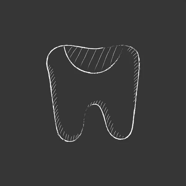 부패 치아. 분필 아이콘에 그려진. — 스톡 벡터