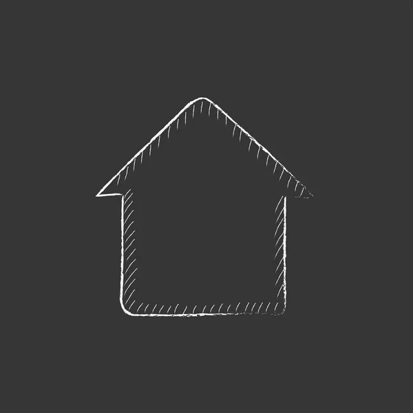 Casa. Dibujado en icono de tiza . — Vector de stock