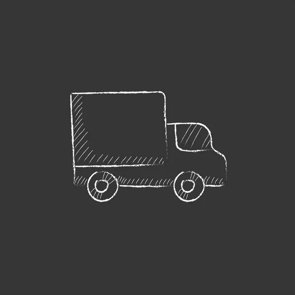 Delivery van. Drawn in chalk icon. — Stock Vector