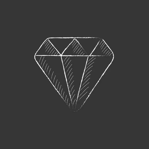 Diamond. Drawn in chalk icon. — Stock Vector