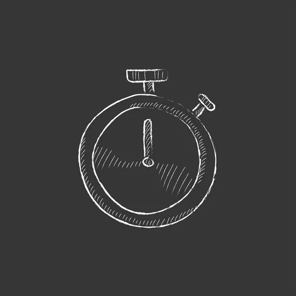 Chronomètre. Icône dessinée à la craie . — Image vectorielle