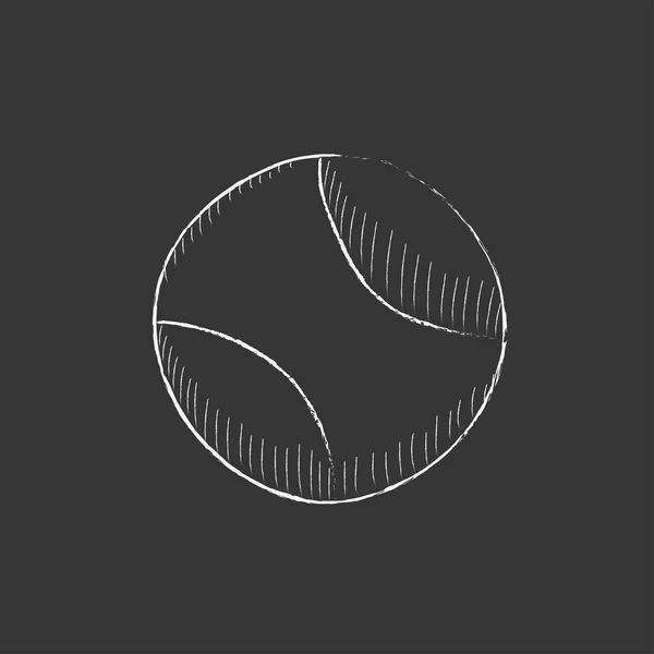 Balle de tennis. Icône dessinée à la craie . — Image vectorielle