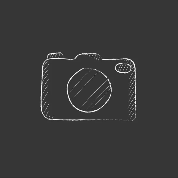 Camera. Drawn in chalk icon. — Stock Vector