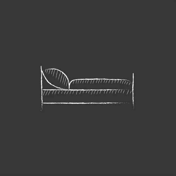 Bed. Opgesteld in krijt pictogram. — Stockvector