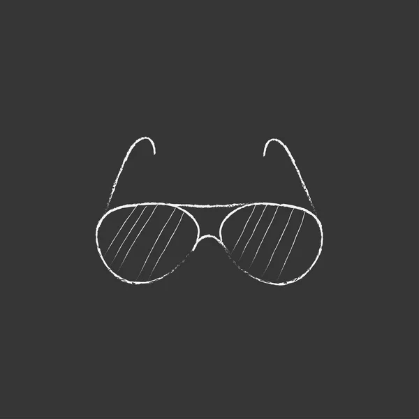 Eyeglasses. Drawn in chalk icon. — Stock Vector