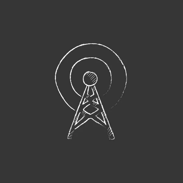 Antenna. Disegnato in icona di gesso . — Vettoriale Stock