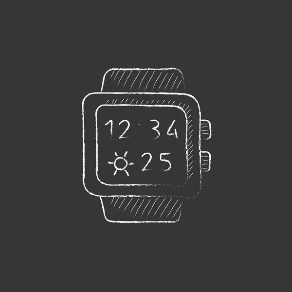 Smartwatch. mit Kreide gezeichnet. — Stockvektor