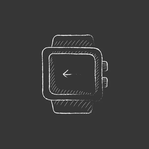 Smartwatch입니다. 분필 아이콘에 그려진. — 스톡 벡터