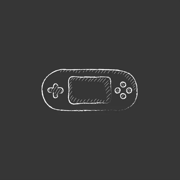 Game console gadget. Drawn in chalk icon. — Stock vektor