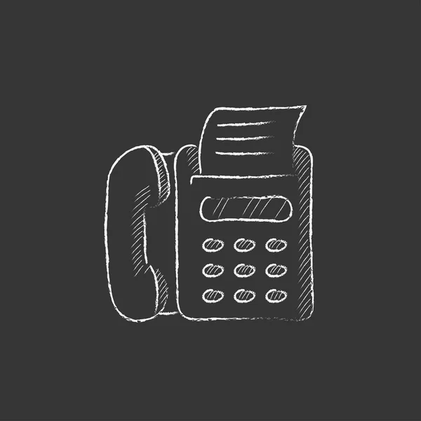 Máquina de fax. Desenhado no ícone de giz . — Vetor de Stock