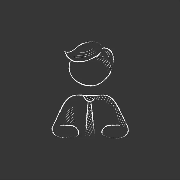 Businessman. Drawn in chalk icon. — Stock Vector