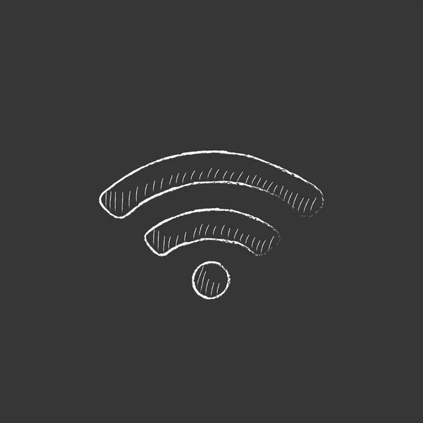 Wifi sign. Drawn in chalk icon. — Stock Vector