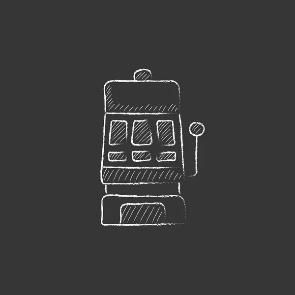 Máquina de fenda. Desenhado no ícone de giz . — Vetor de Stock