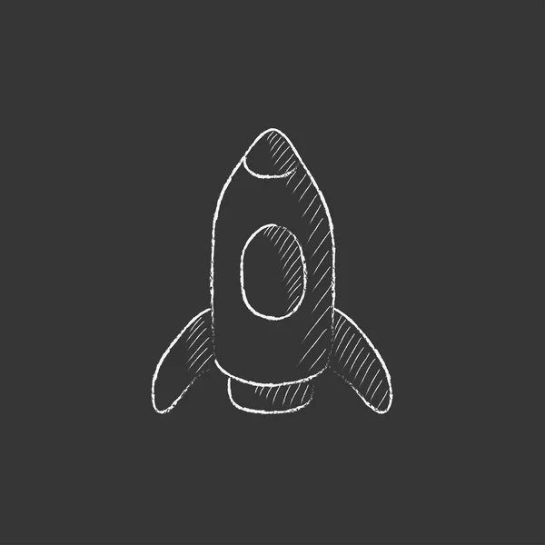 Rocket. Drawn in chalk icon. — Stock Vector