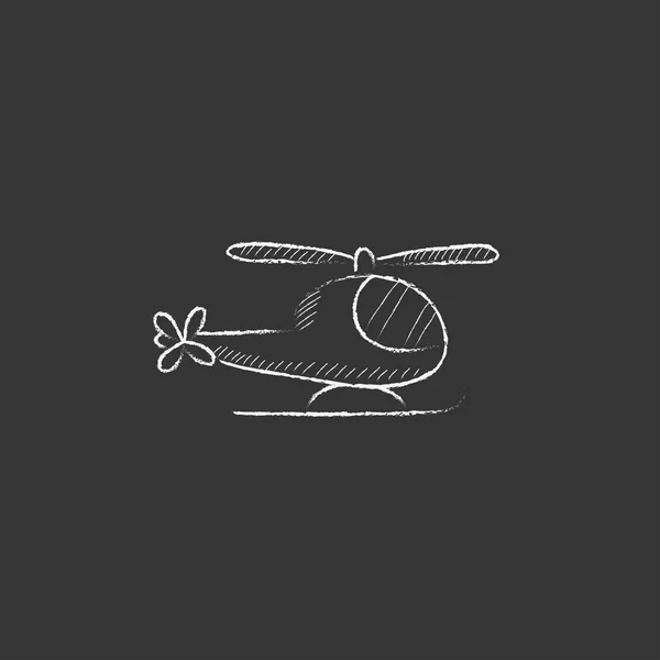 Helicopter. Drawn in chalk icon. — Stock Vector