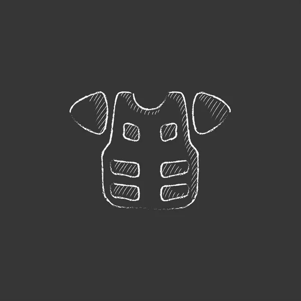 Motorcycle suit. Drawn in chalk icon. — Stock Vector