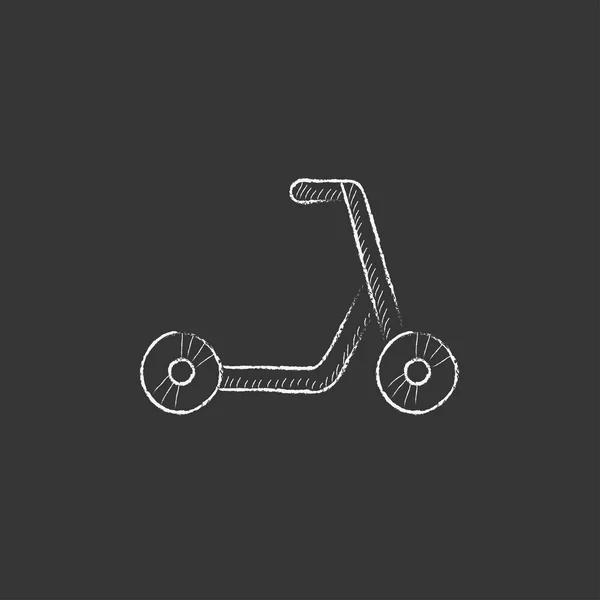 滑板车。绘制在粉笔图标. — 图库矢量图片