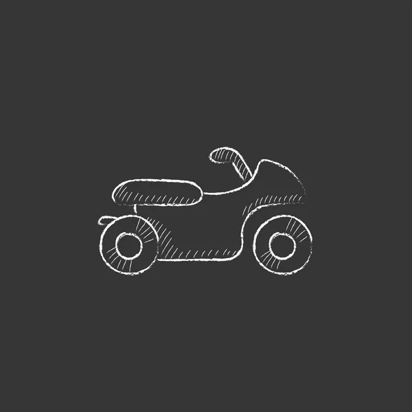 Une moto. Icône dessinée à la craie . — Image vectorielle