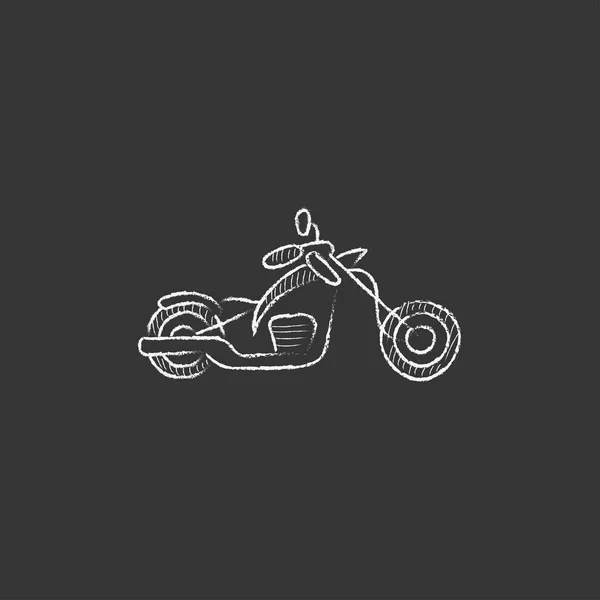 Una motocicleta. Dibujado en icono de tiza . — Archivo Imágenes Vectoriales