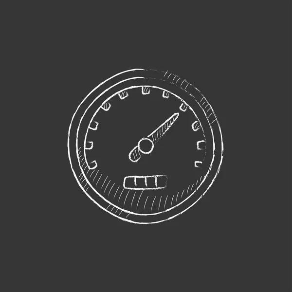 Velocímetro. Desenhado no ícone de giz . —  Vetores de Stock