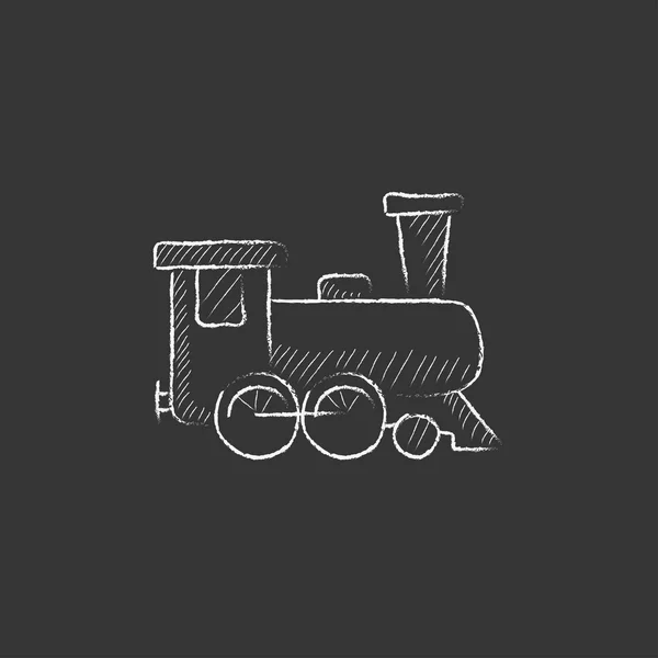 Trein. Opgesteld in krijt pictogram. — Stockvector