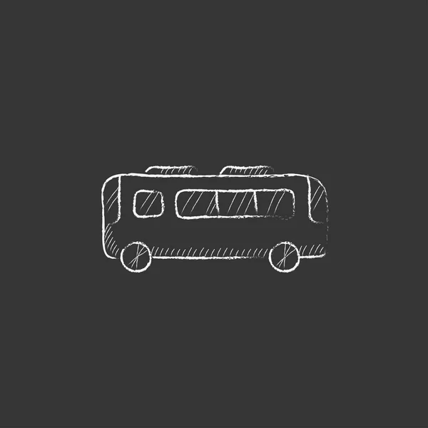 Bus. Opgesteld in krijt pictogram. — Stockvector