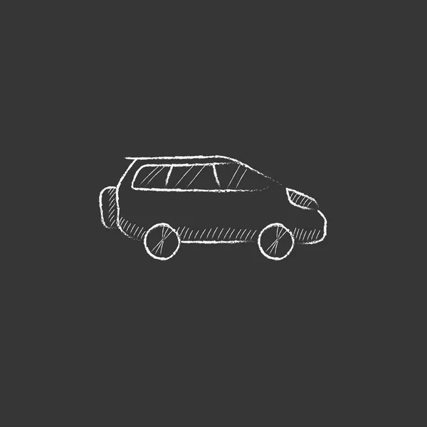 Minivan. Icône dessinée à la craie . — Image vectorielle