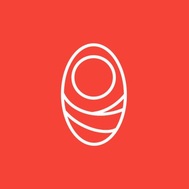 Infant wrapped in swaddling clothes line icon.