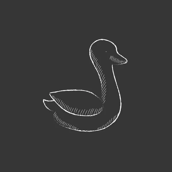 Pato. Desenhado no ícone de giz . —  Vetores de Stock