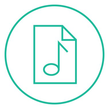 Müzik Not sayfası satırı simgesi üzerinde çizilmiş.