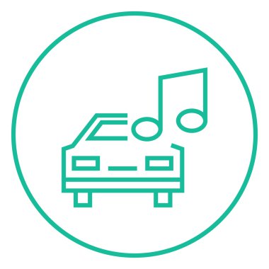 Araba ile müzik Not satırı simgesi.