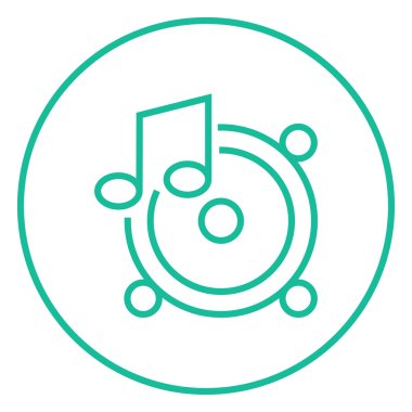 Müzik Not satırı simgesi ile hoparlörler.