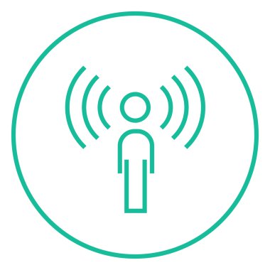 Ses satırı simgesi olan adam.